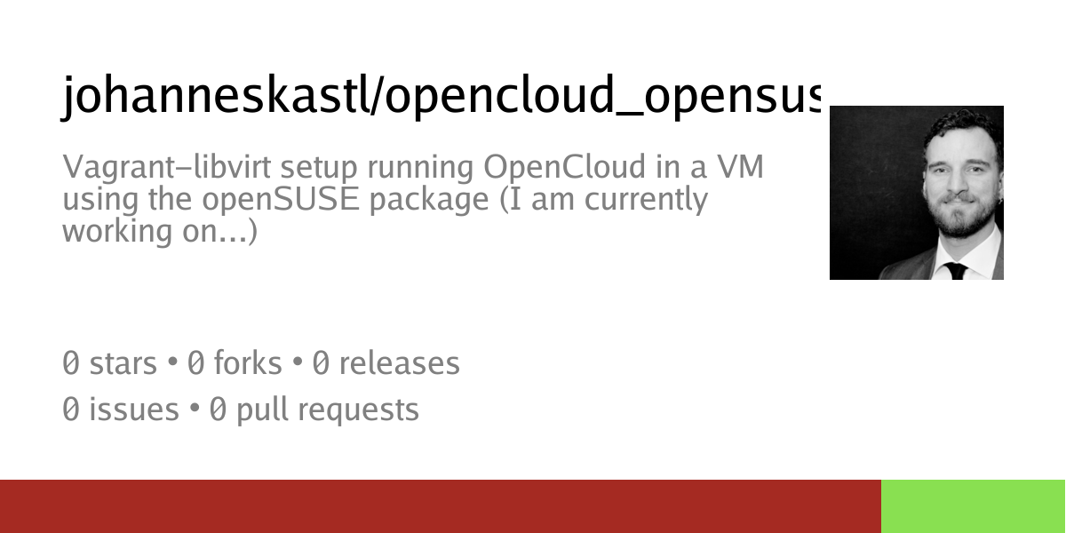Summary card of repository johanneskastl/opencloud_opensuse_vagrant_libvirt_ansible