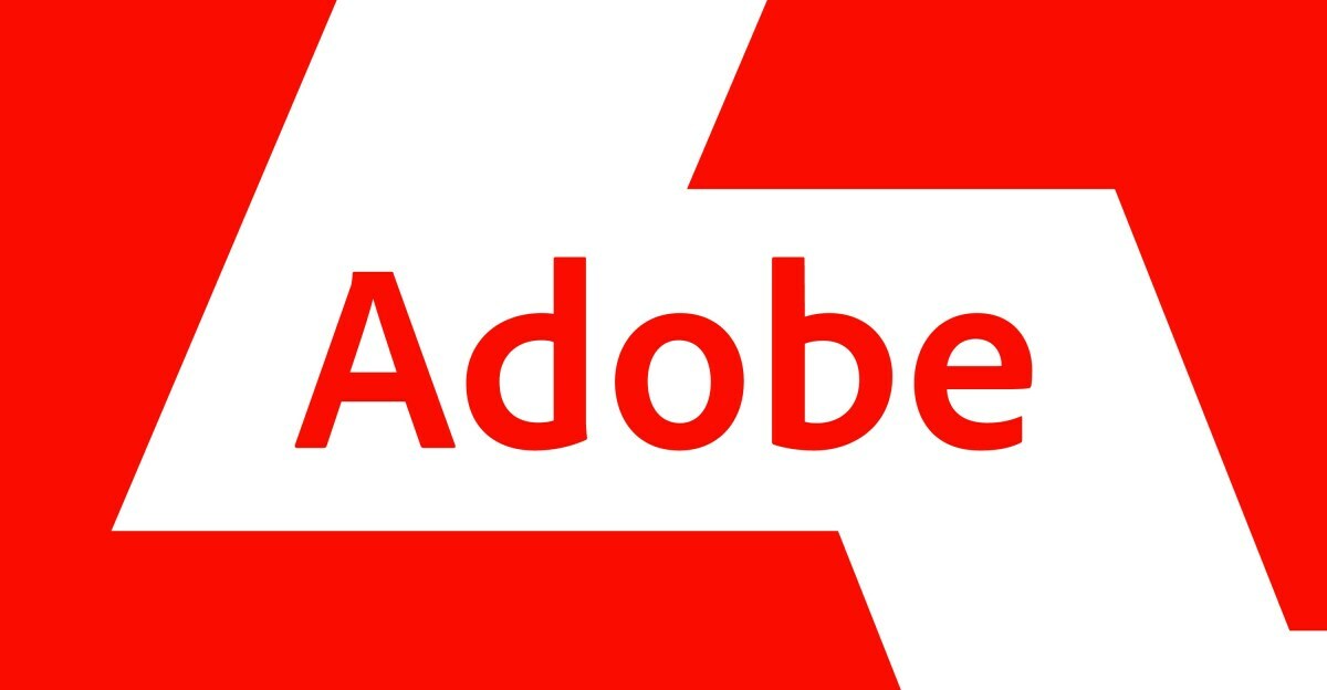 The Adobe logo on a red background.