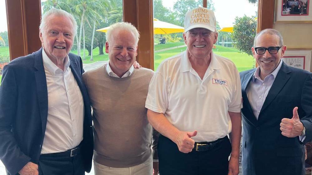 Jon Voight, Steven Paul, Donald Trump and Scott Karol