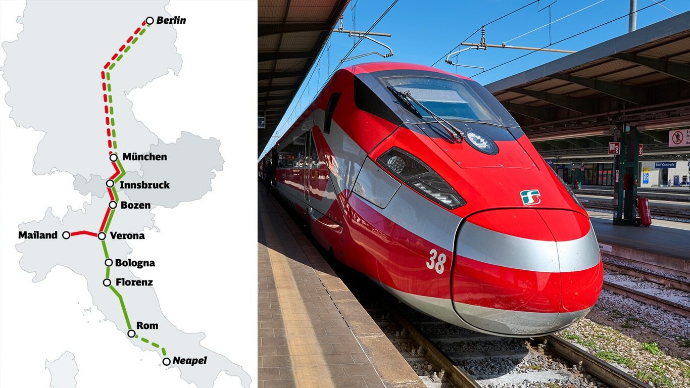 Mit dem Zug von Berlin nach Neapel (Italien) – das soll bald möglich sein