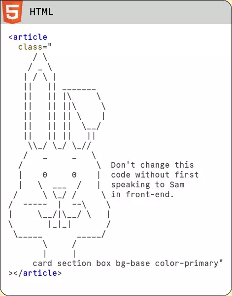 An ASCII art bunny hiding in the source code.