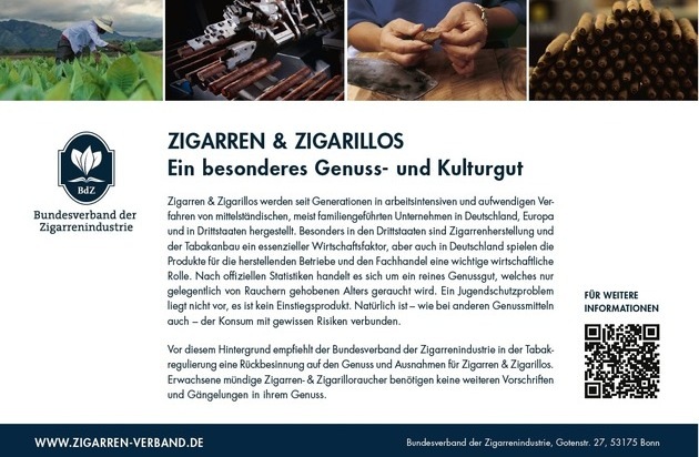 75 Jahre Bundesverband der Zigarrenindustrie / 75 Jahre Einsatz für das Kultur- und ... 75 Jahre Bundesverband der Zigarrenindustrie / 75 Jahre Einsatz für das Kultur- und ...