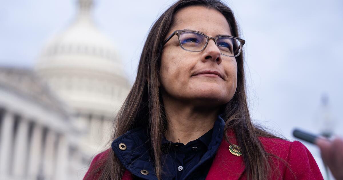 UNITED STATES - NOVEMBER 15: Chair Nanette Barragán, D-Calif., attends a news conference to introduce members of the Congressional Hispanic Caucus outside the U.S. Capitol on Friday, November 15, 2024. (Tom Williams/CQ-Roll Call, Inc via Getty Images)