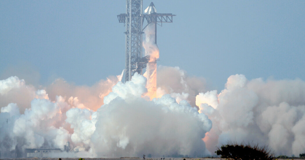 SpaceX’s Starship rocket lifted off from Starbase, Texas, on Tuesday.