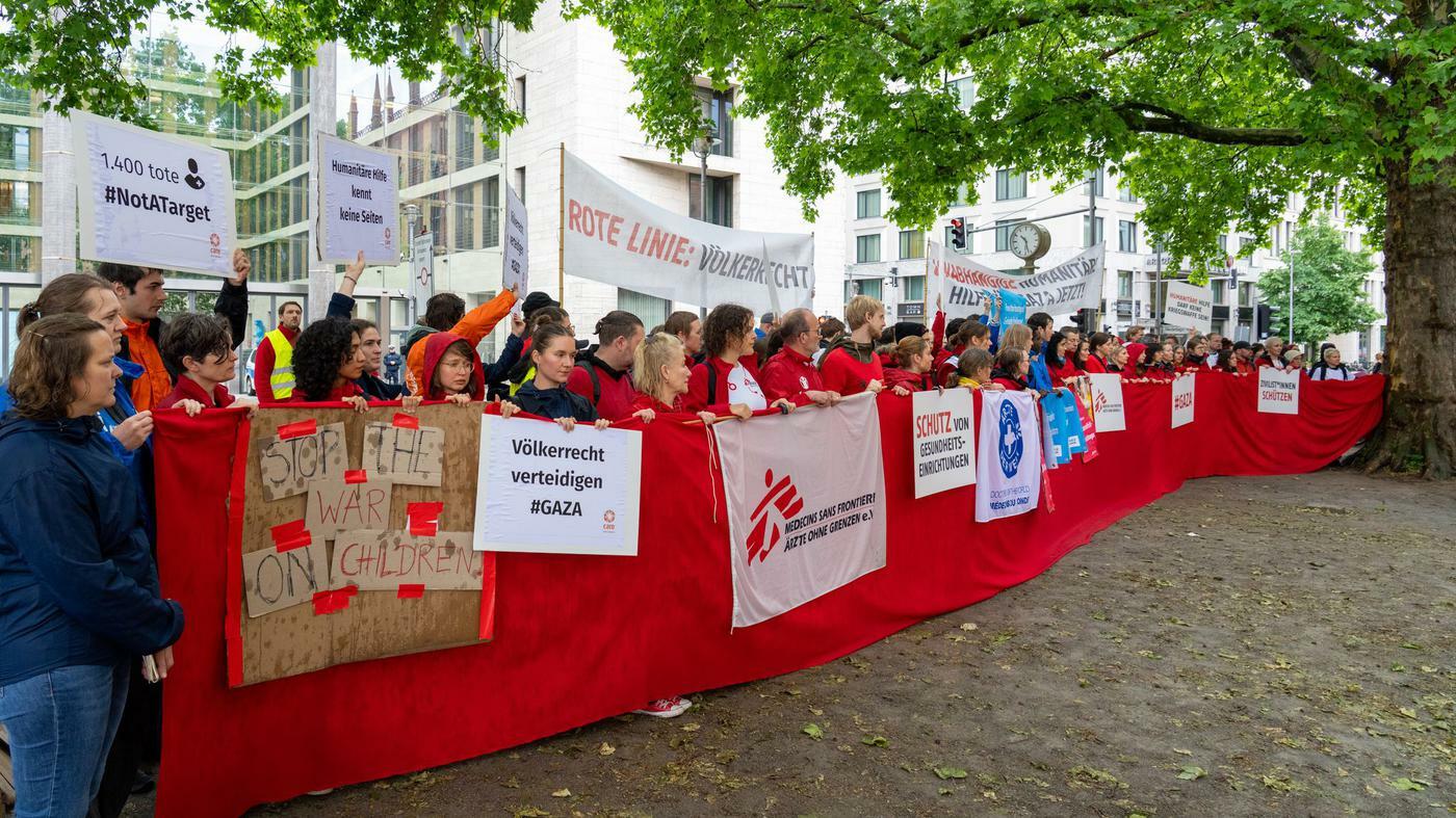 Demonstration für mehr Hilfsgüter für Gaza