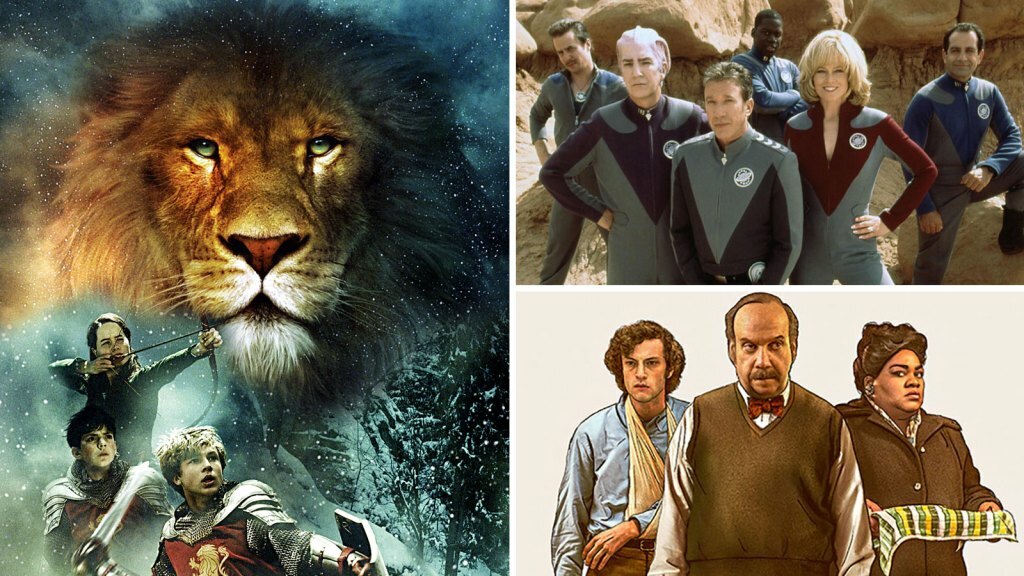 (Clockwise from left) 'Chronicles of Narnia,' 'Galaxy Quest,' and 'The Holdovers'