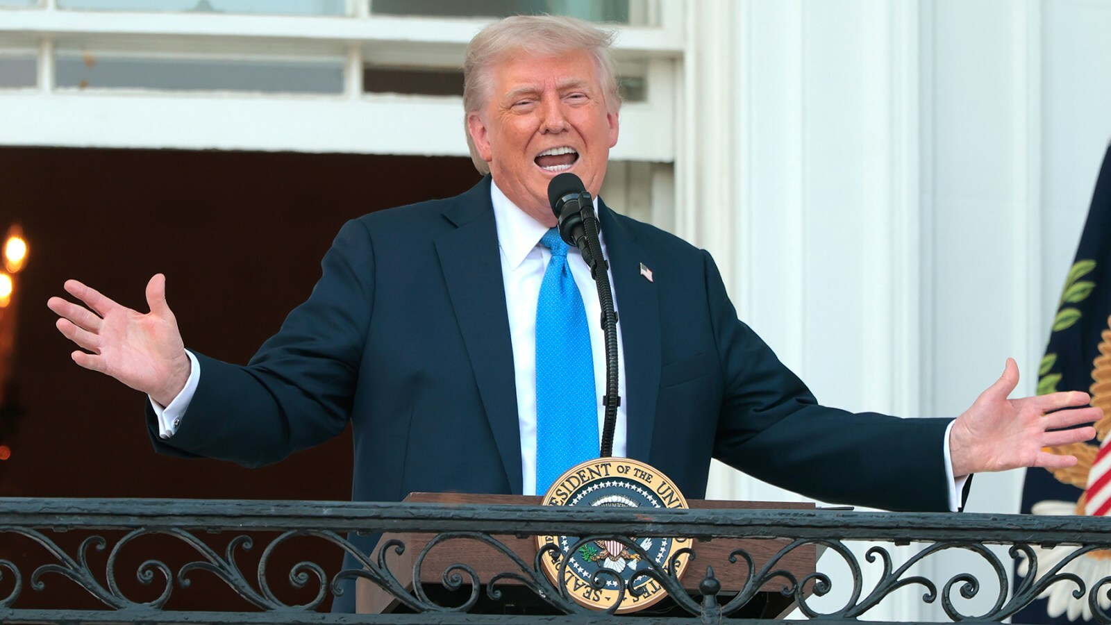 President Donald Trump speaks from the South Portico of the White House on June 4, 2025. (Photo by Anna Moneymaker/Getty Images)