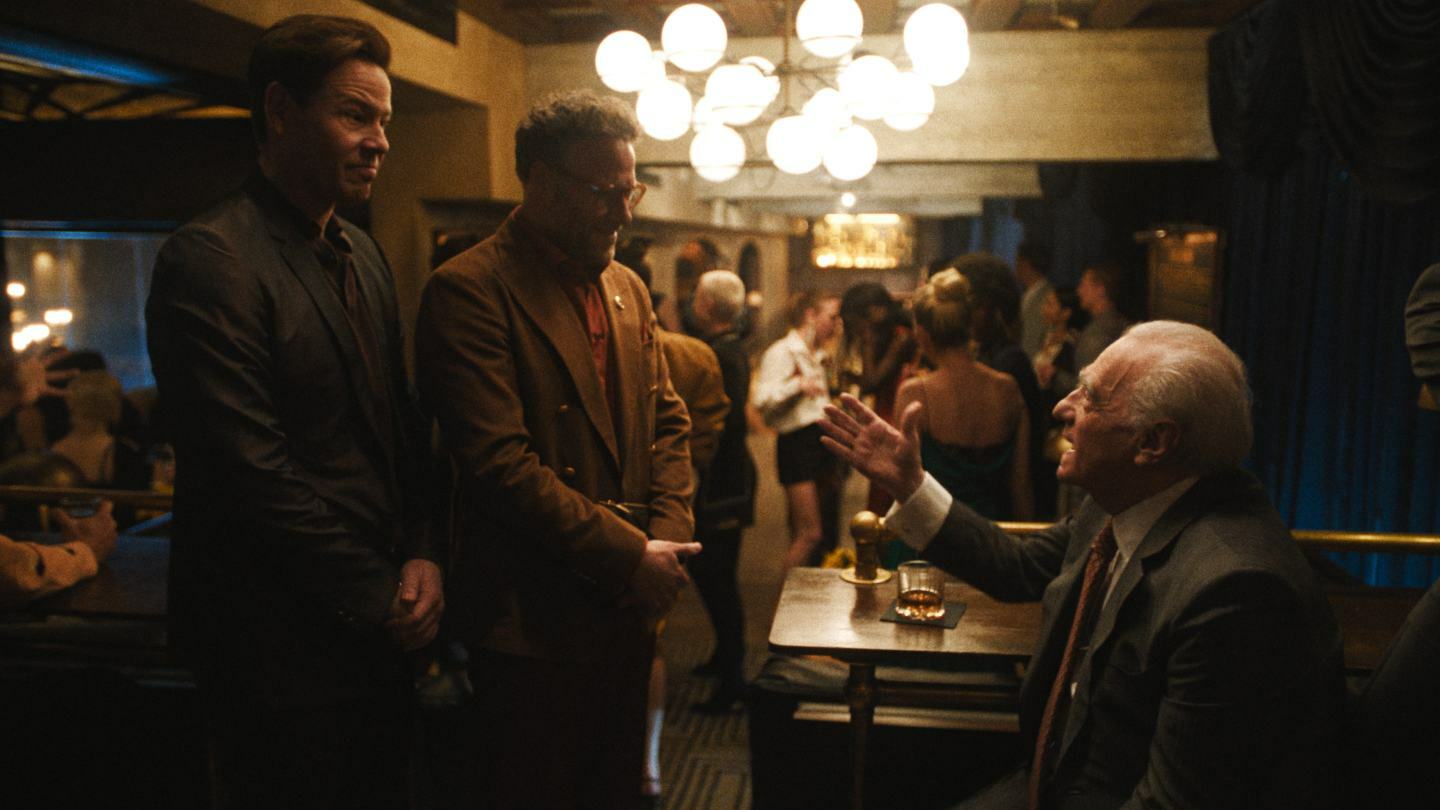 Ike Barinholtz, Seth Rogen and Martin Scorsese in 'The Studio' premiere.