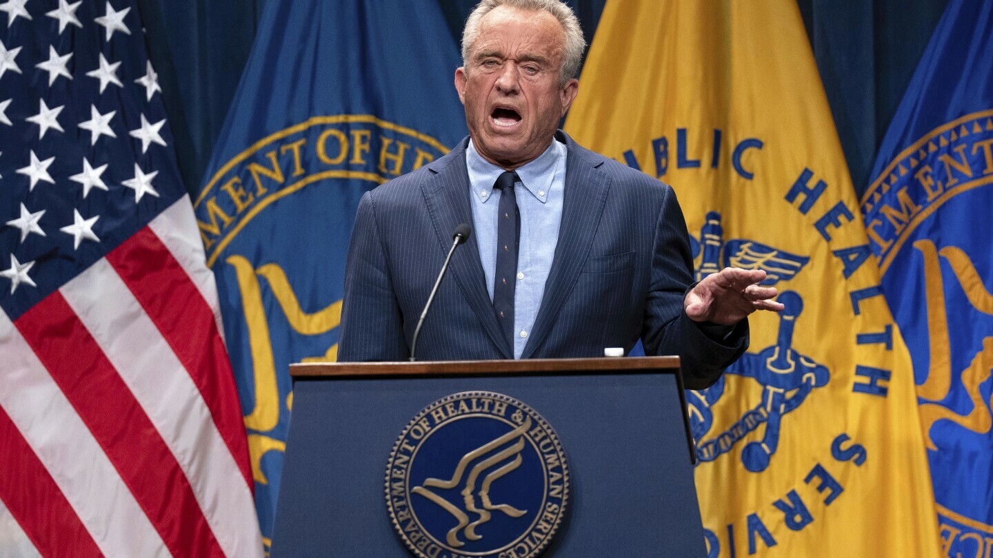 Health and Human Services Secretary Robert F. Kennedy Jr. speaks during a news conference on the Autism report by the CDC at the Hubert Humphrey Building Auditorium in Washington, April 16, 2025. (AP Photo/Jose Luis Magana, File)