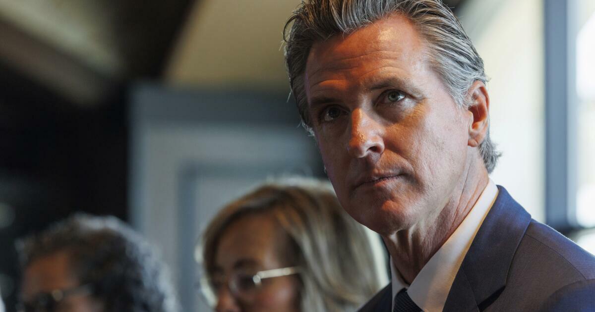 California Gov. Gavin Newsom meets with New Zealand Prime Minister Christopher Luxon and members of the California delegation at Oracle Park in San Francisco on Friday, July 12, 2024. (AP Photo/Juliana Yamada, Pool)