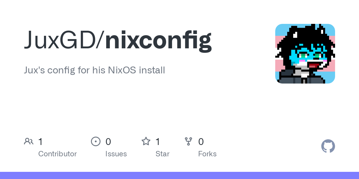 Jux's config for his NixOS install. Contribute to JuxGD/nixconfig development by creating an account on GitHub.