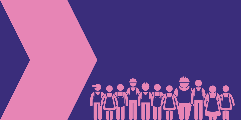 Icon Menschen in Arbeitskleidung Frauen und Männer