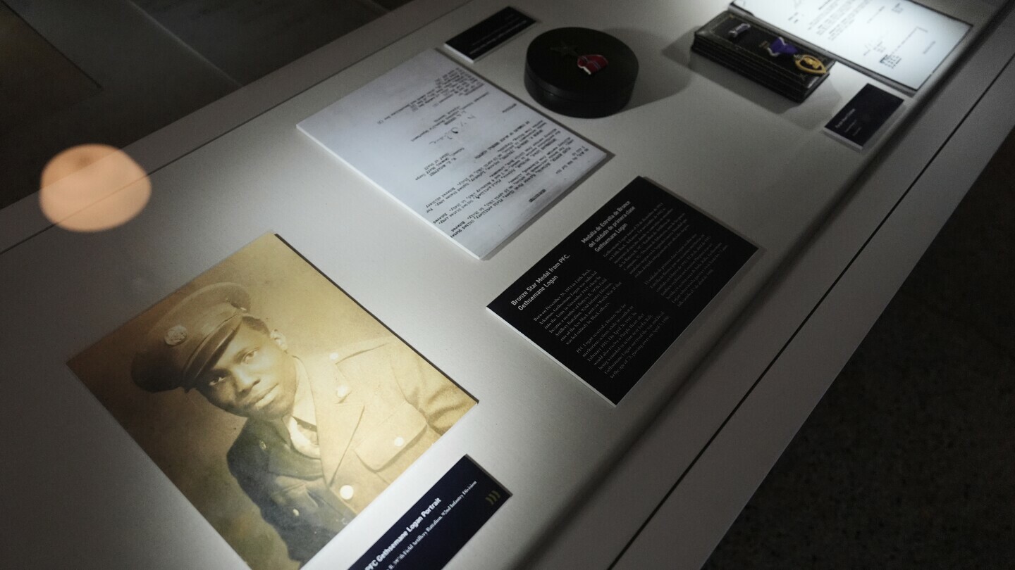 Artifacts are displayed inside the Buffalo Soldiers National Museum on Friday, June 27, 2025, in Houston, Texas. (AP Photo/Ashley Landis)