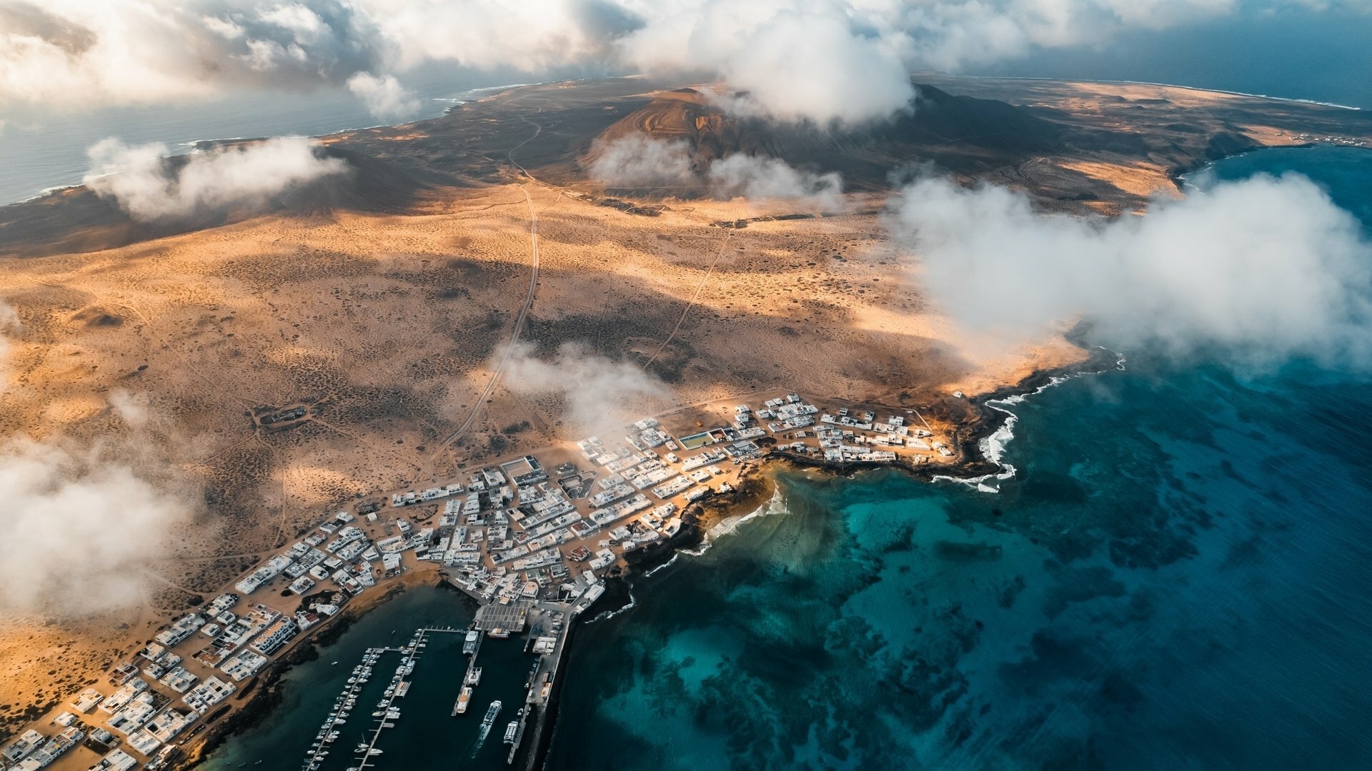 Vue aérienne de l'île de La Graciosa