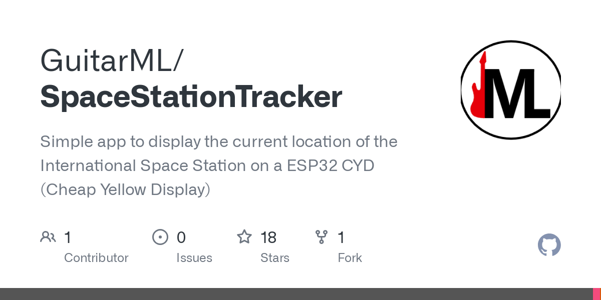 Simple app to display the current location of the International Space Station on a ESP32 CYD (Cheap Yellow Display) - GuitarML/SpaceStationTracker