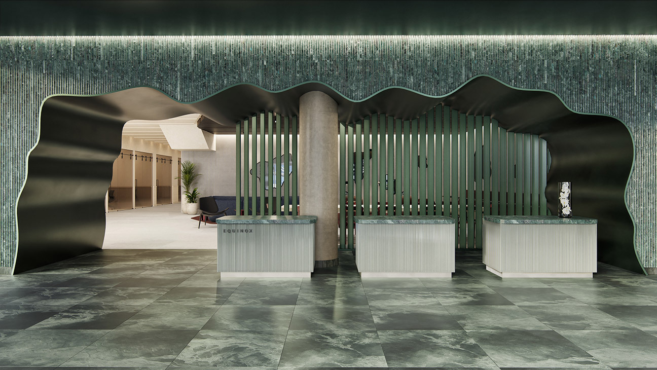 A rendering of The Equinox WeHo's new design, by New York–based design firm Snarkitecture.