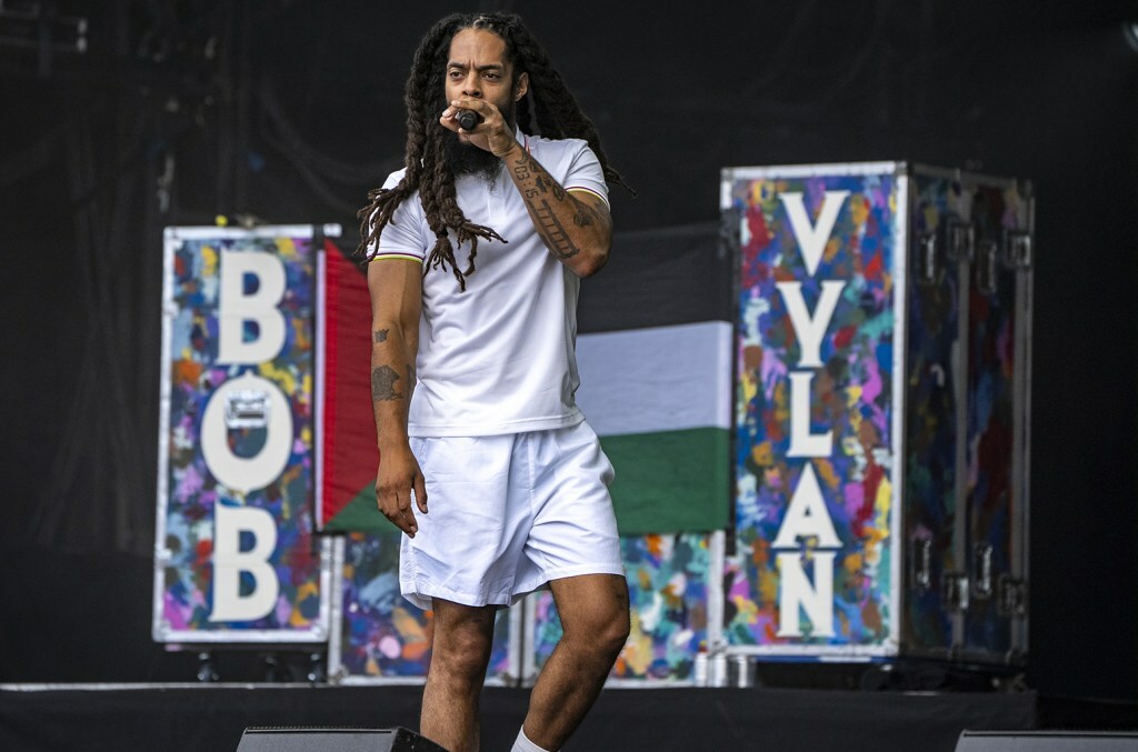 Bob Vylan performing on the West Holts Stage, during the Glastonbury Festival at Worthy Farm in Somerset.
