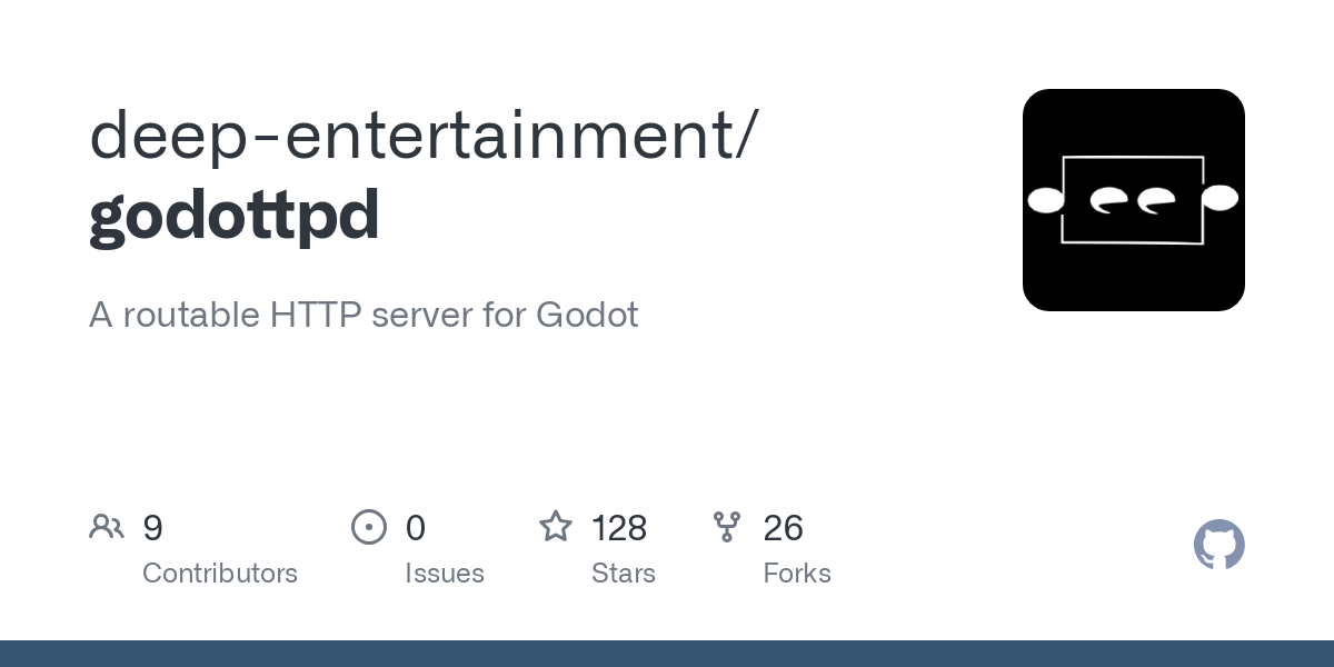 A routable HTTP server for Godot. Contribute to deep-entertainment/godottpd development by creating an account on GitHub.