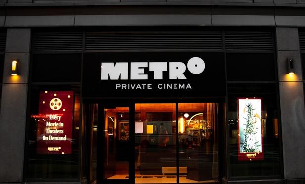 The façade of Metro Private Cinema in the Chelsea neighborhood of New York.