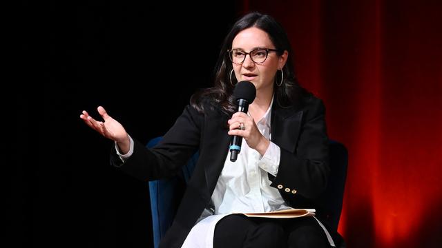 Bari Weiss speaks onstage during Book Club Event With Peggy Noonan on November 19, 2024 in New York City.