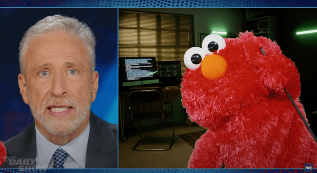 Jon Stewart and Elmo