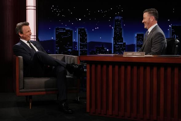 Seth Meyers with Jimmy Kimmel on Jimmy Kimmel Live!