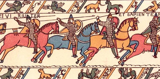A fragment of the Bayeux tapestry. | Pictorial Press / Alamy A fragment of the Bayeux tapestry. | Pictorial Press / Alamy