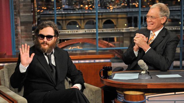 Joaquin Phoenix on 'The Late Show With David Letterman.'