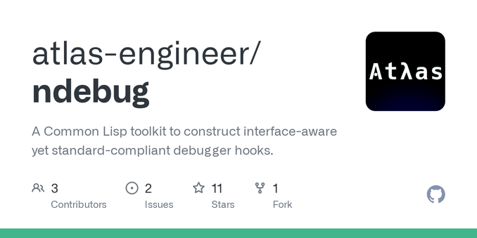 A Common Lisp toolkit to construct interface-aware yet standard-compliant debugger hooks. - atlas-engineer/ndebug