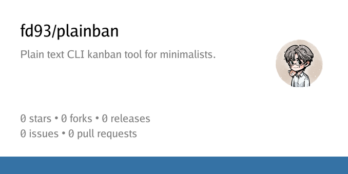 Summary card of repository fd93/plainban