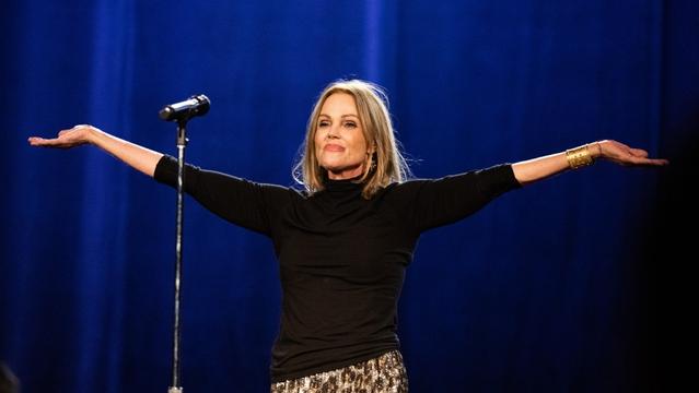 BEVERLY HILLS, CALIFORNIA - OCTOBER 27: Rock and Roll Hall of Fame inductee Belinda Carlisle, singer and founding member of The Go-Go's, performs onstage at Saban Theatre on October 27, 2022 in Beverly Hills, California. (Photo by Scott Dudelson/Getty Images)