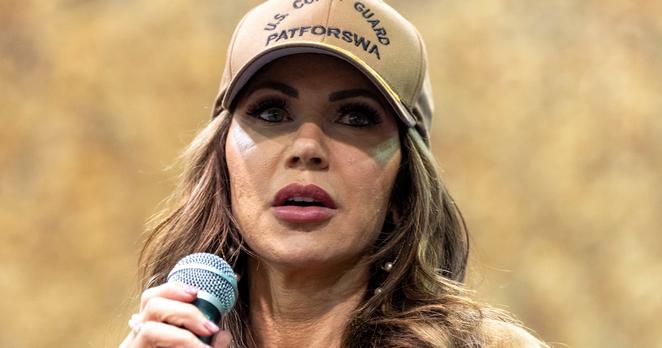 Homeland Security Secretary Kristi Noem speaks to coast guardsmen at Naval Support Activity, on May 25, 2025 in Manama, Bahrain. Homeland Security Secretary Kristi Noem speaks to coast guardsmen at Naval Support Activity, on May 25, 2025 in Manama, Bahrain.