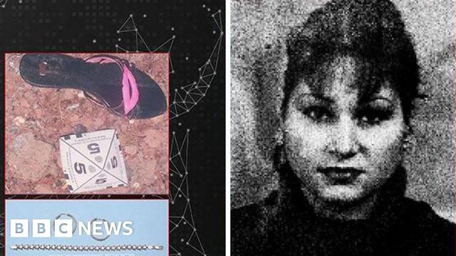 A poster with an image of Liudmila Zavada, and photos of items of her clothing and jewellery. A poster with an image of Liudmila Zavada, and photos of items of her clothing and jewellery.