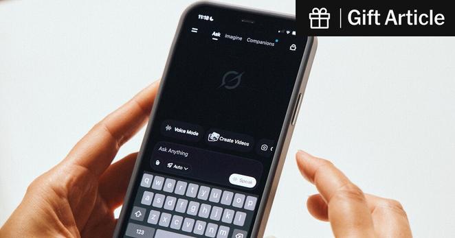 Grok’s prompt page displayed on a phone.