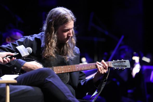 Ludwig Göransson onstage at Deadline's 2025 Sound & Screen: Film on November 5, 2025 at UCLA's Royce Hall in Los Angeles, California