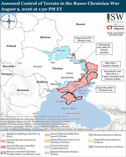 KYIV POST: ISW Russian Offensive Campaign Assessment, August 9, 2026 War in Ukraine - Latest update, key takeaways and map from the Institute for the Study of War on August 9, 2026 #Ukraine