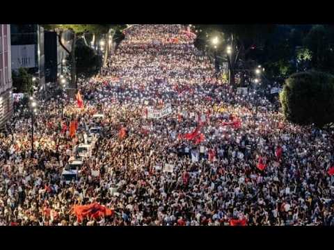 Day 109 of anti-corruption protest in Tirana, Albania.