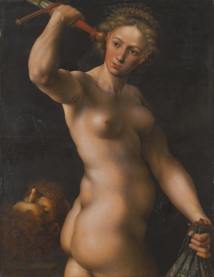 Naked badass judith holding sword 