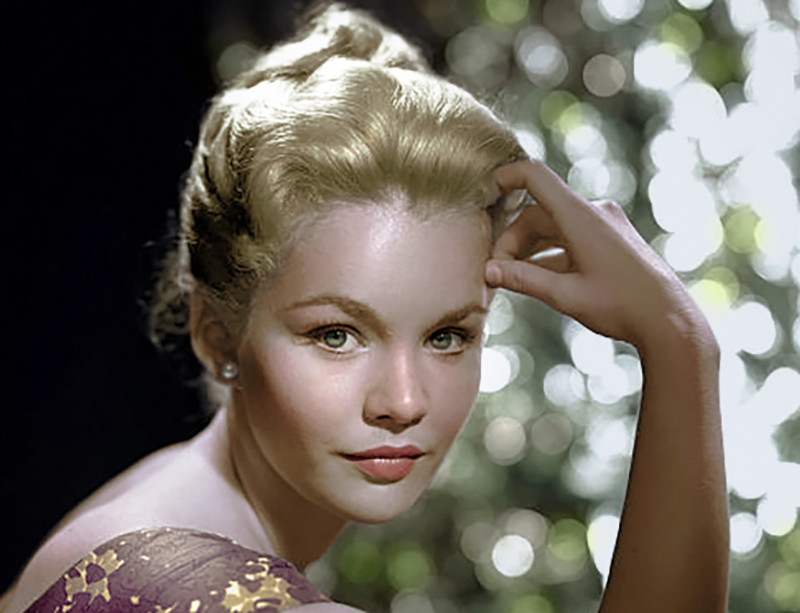 Tuesday Weld close up in the sand