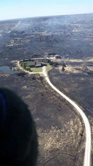 Everything burned around except for the house and garden 