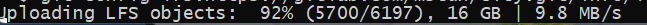 Uploading project to GitLab: 92%: 16GB