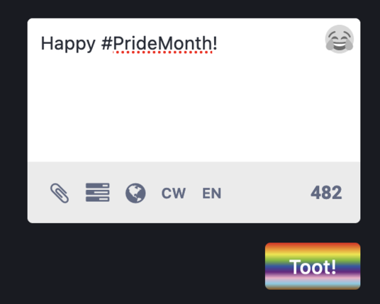Toot button in pride colors! <3