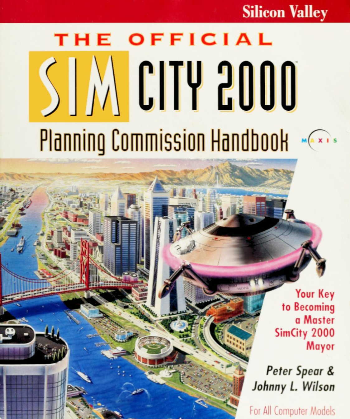 The English book cover for The Official SimCity 2000 Planning Commission Handbook. 