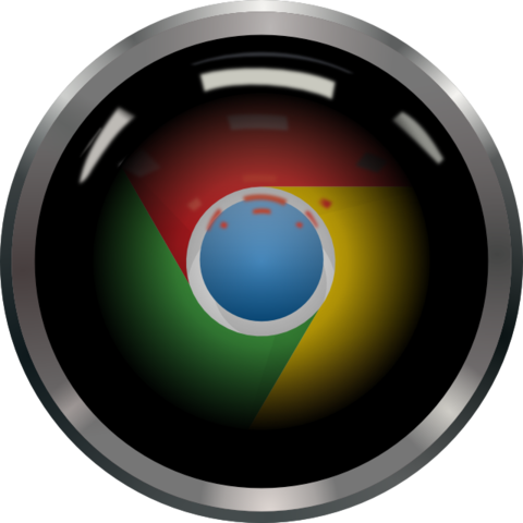 Chrome browser logo remixed with Hal9000 "eye".