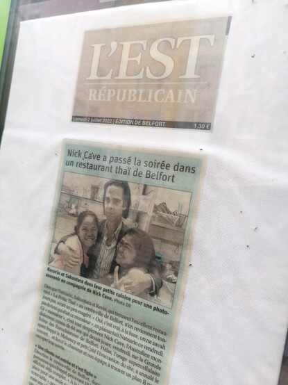Zeitungsartikel über den Abend mit Nick Cave 