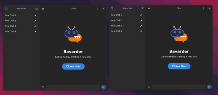 Two bavarder windows open at the same time