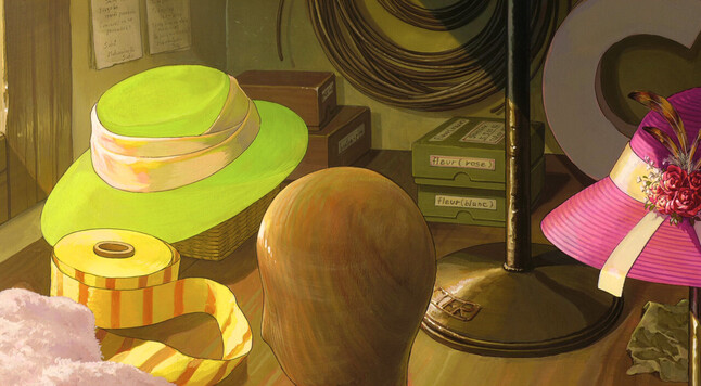Hat making table.