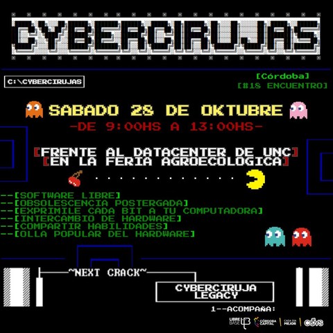 Afiche olla popular de hardware cybercirujas. Sàbado 28 de octubre de 2023. 