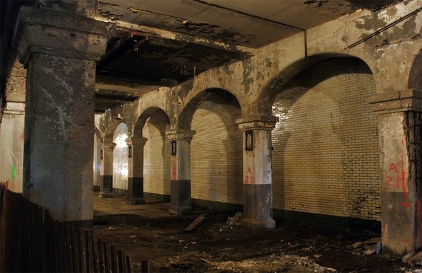Tunnel - part of the old abandoned trolley system subway in Cleveland, Ohio.