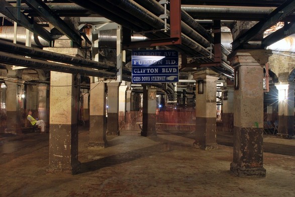 Tunnel - part of the old abandoned trolley system subway in Cleveland, Ohio.
